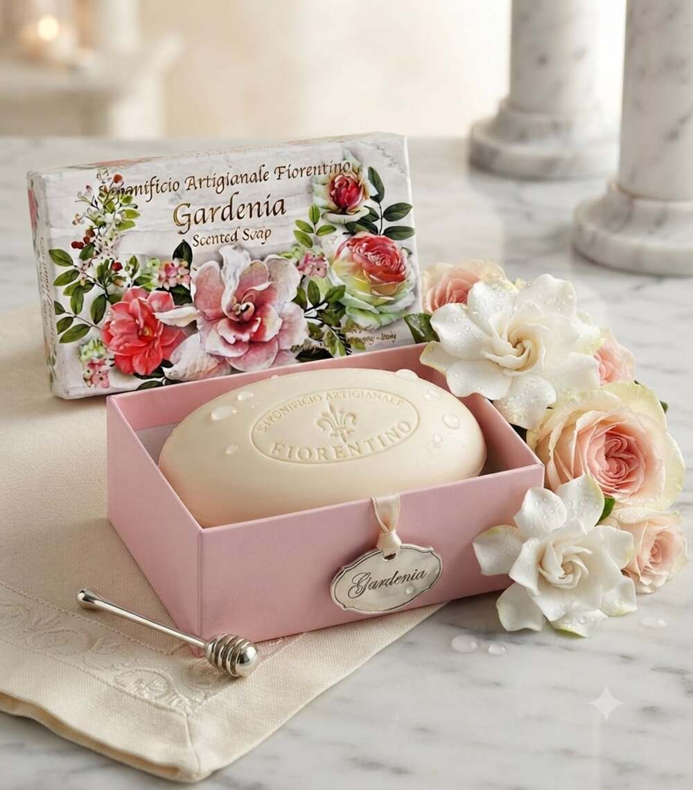 Saponificio Artigianale Fiorentino Gardenia Scented Soap 10.5 oz Bar Made in Ita